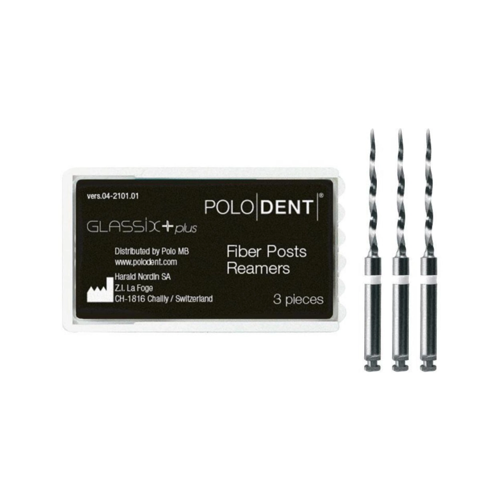PoloDent Glassix +Plus Fiber Posts Reamers no.1 1,2-0,6 mm 3 pcs