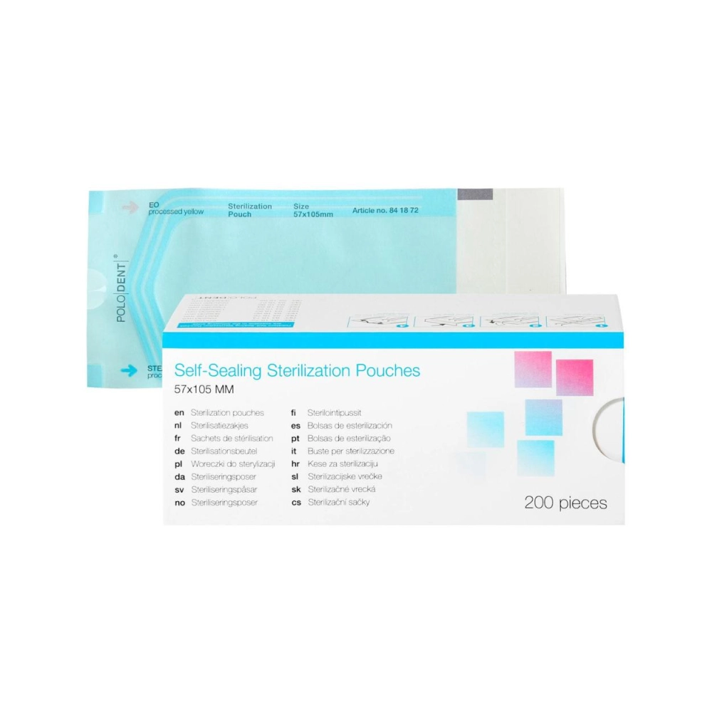 PoloDent Sachets de stérilisation 57x105 mm 200 pcs