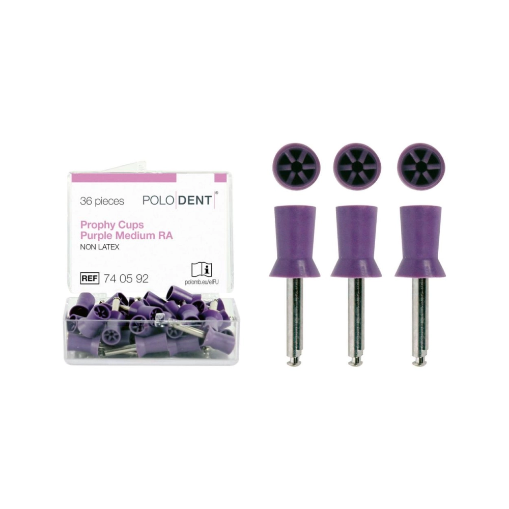 PoloDent Cupules à polir Non Latex violet medium CA 36 pcs