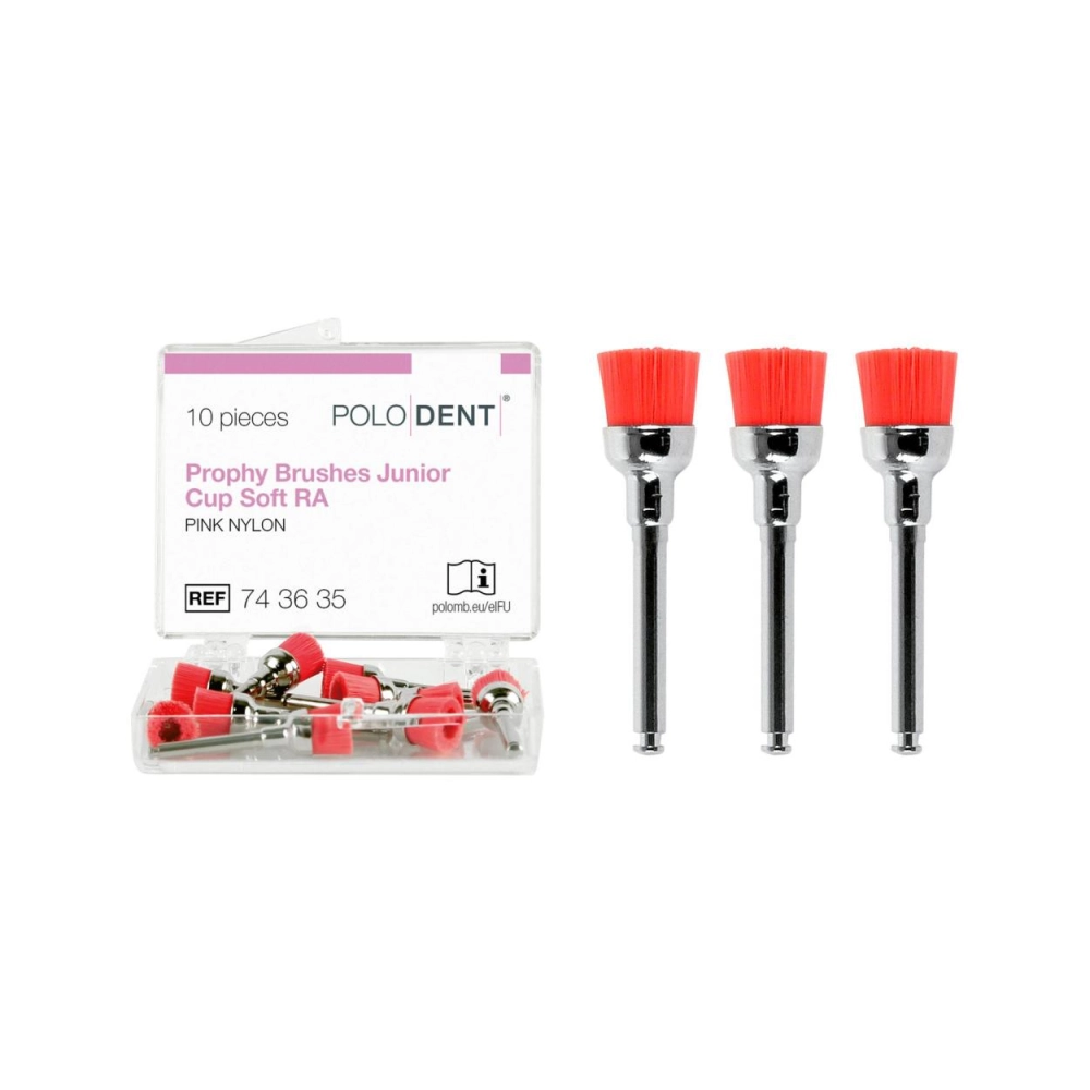 PoloDent Brossettes à polir Junior cupule rose souple CA 10 pcs