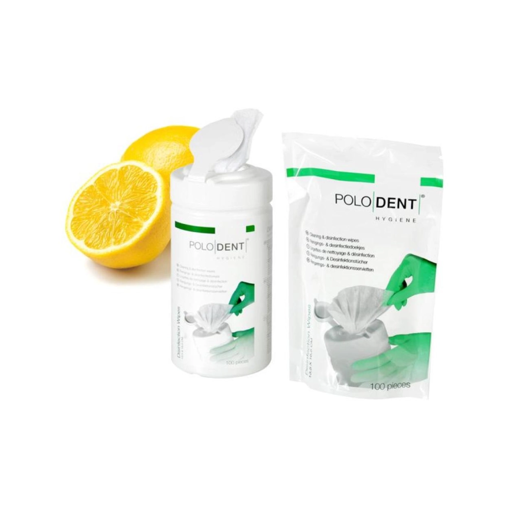 PoloDent Lingettes désinfectantes 18,5x13,5 cm Citron 12+1 boÎte