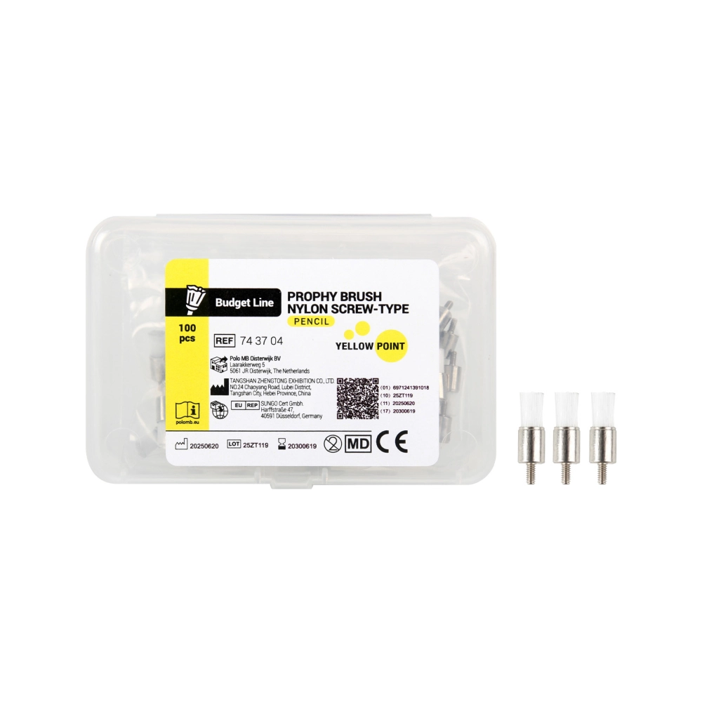 YP Budget Line Brossettes à polir pinceau blanc nylon Screw-type 100 pcs