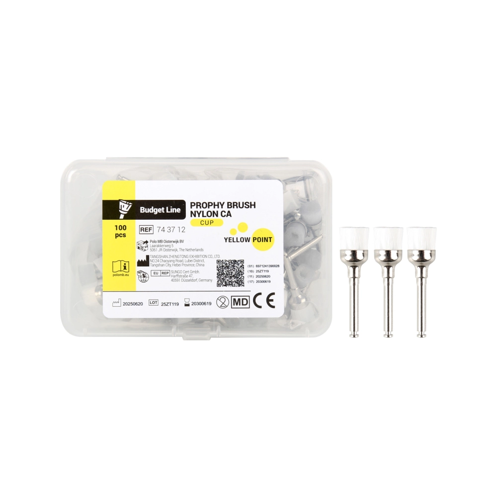 YP Budget Line Brossettes à polir cupule blanc nylon CA 100 pcs