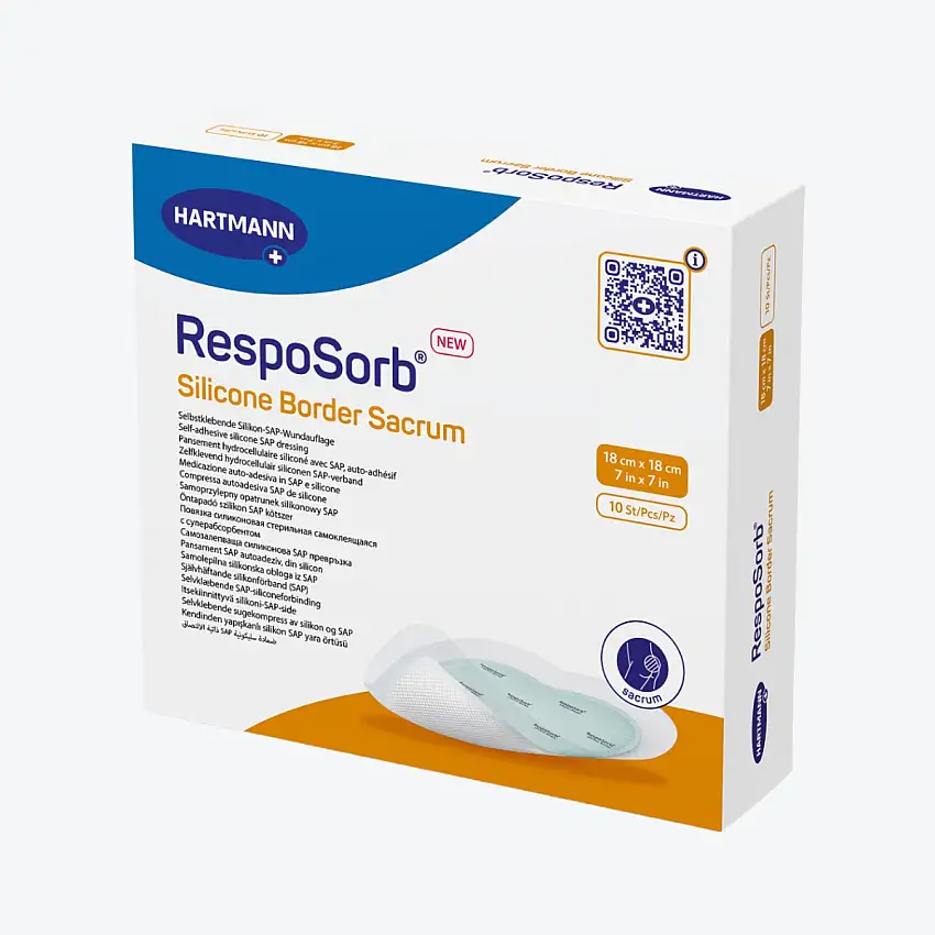 Pansement hydrocellulaire - RespoSorb Silicone Border -  Sacrum 18 x 18 cm - Par 10 - Hartmann