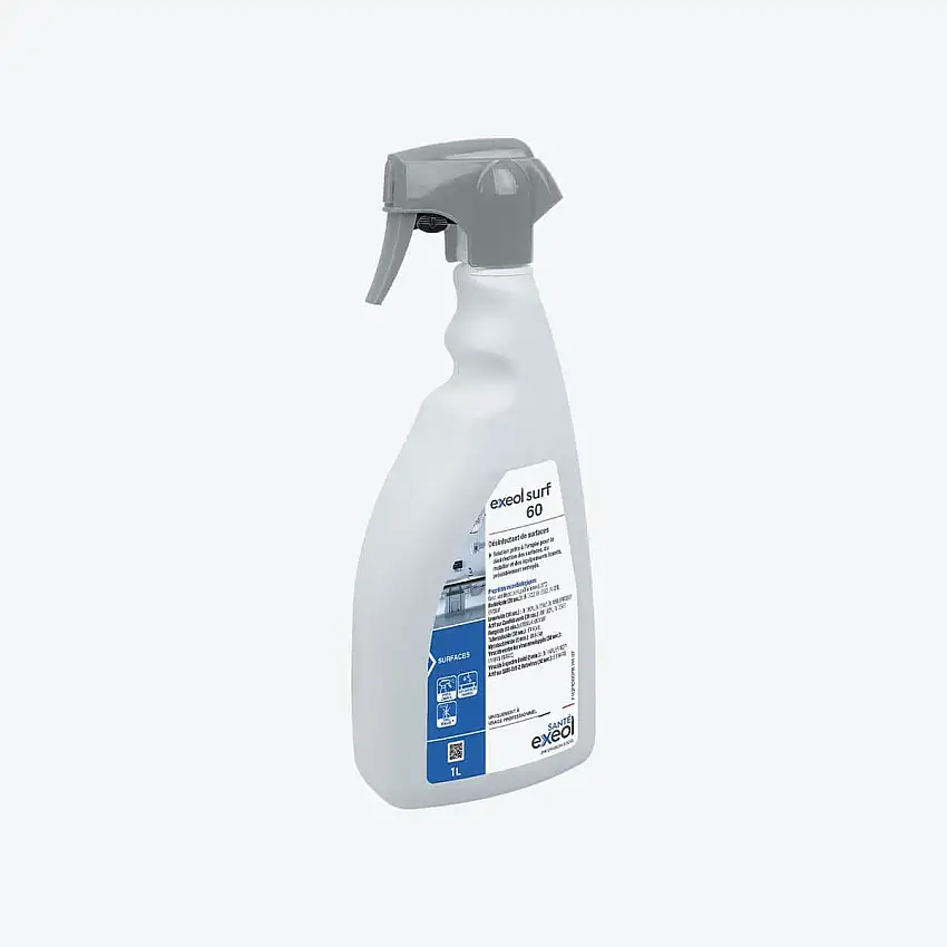 Spray désinfectant - Détergent - Surfaces - 1 L - Exeol Surf 60