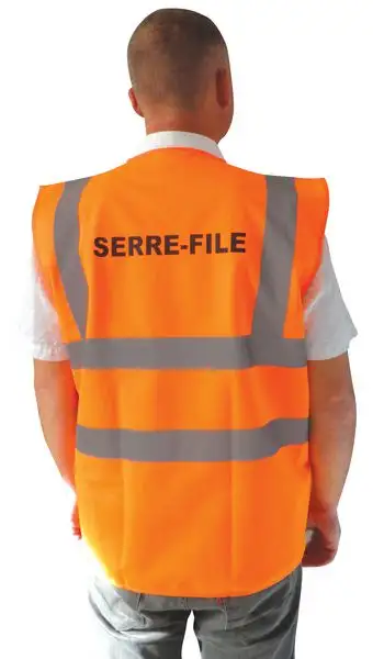 Gilet haute visibilité fluo avec marquage Serre-file