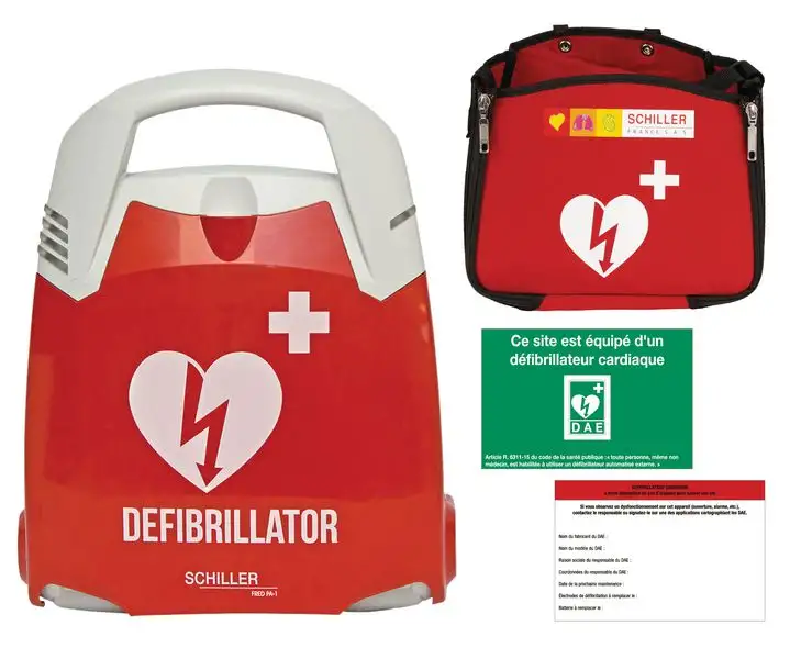 Pack DEA / DSA FRED® PA-1 + housse + panneau + étiquette de maintenance