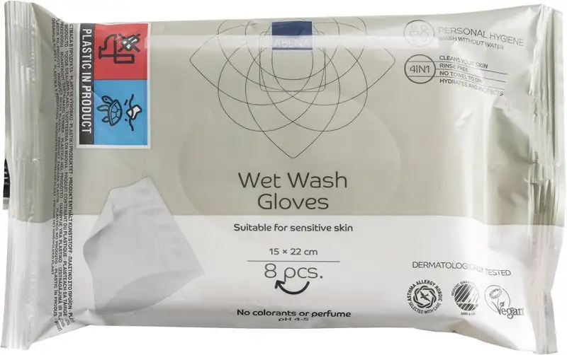 Gants de toilette jetables imprégnés sans parfum