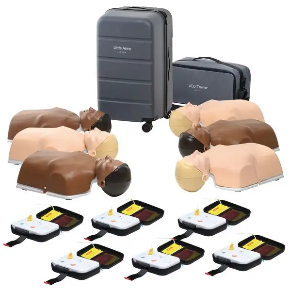 Pack mannequins de secourisme New Little Anne QCPR + défibrillateurs de formation AED trainer QCPR