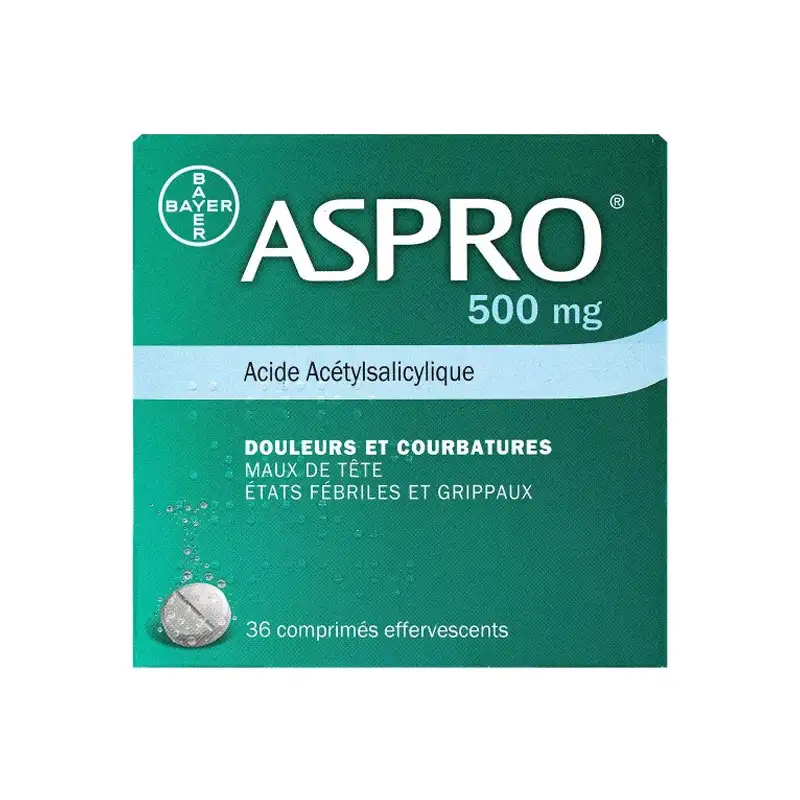 Aspro 500 effervescent 36 comprimés