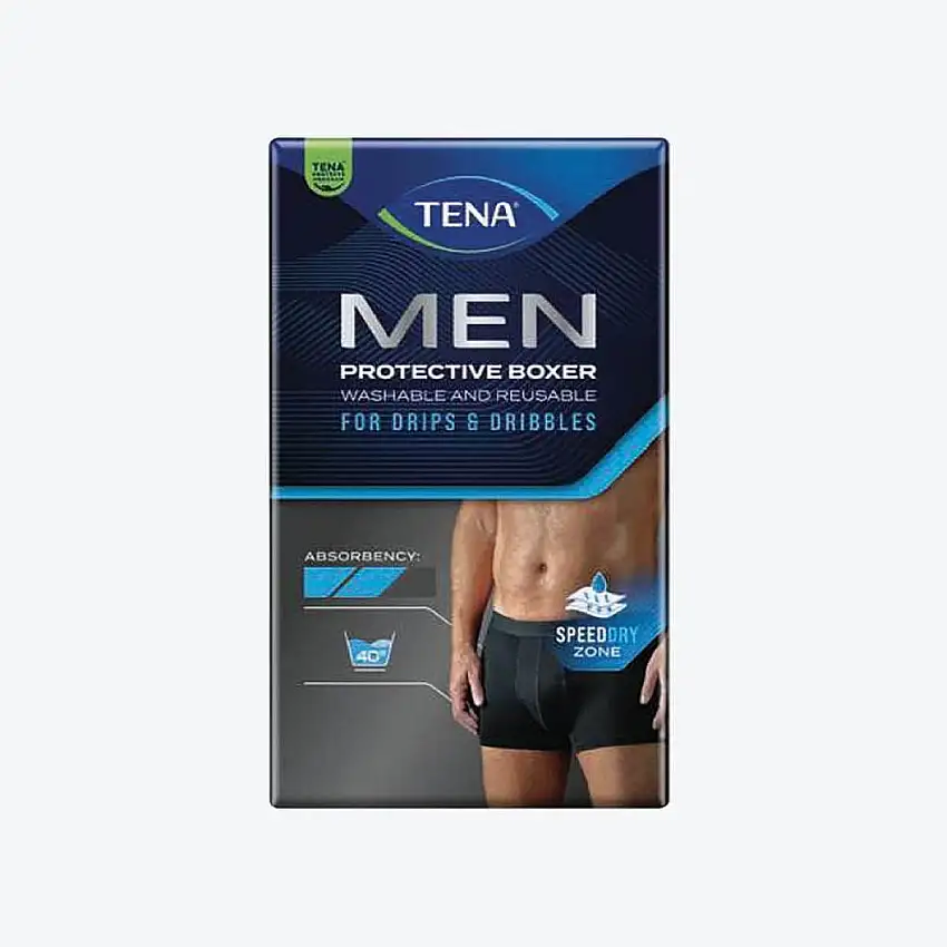 Tena Men - Slip incontinence homme - Protective Boxer - Lavable - Noir - À  l'unité