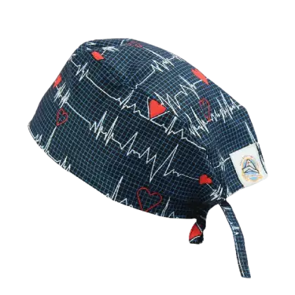 Calot chirurgical à motifs adapté aux cheveux courts ou longs