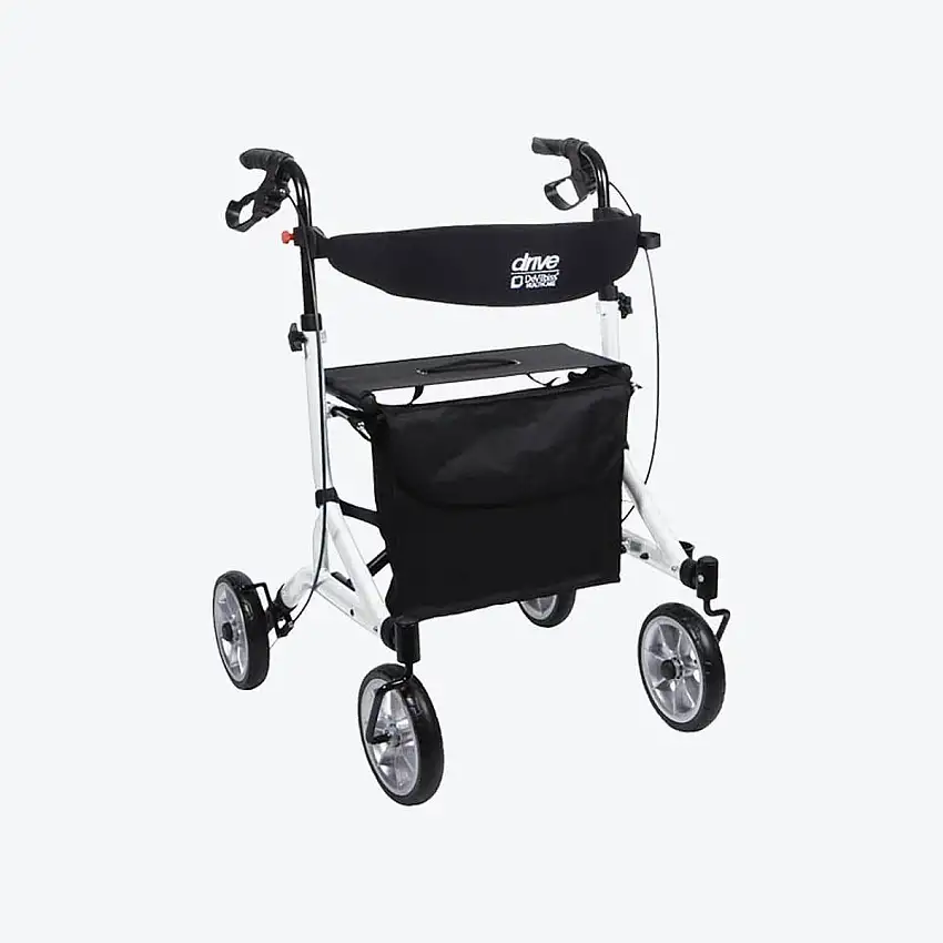 Déambulateur 4 roues pliant - Blanc - Rollator Ultralight - Drive