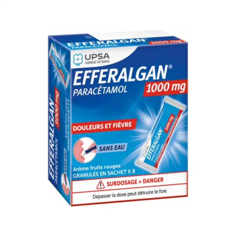 Efferalgan fruits rouges 1000mg 8 sachets granulés