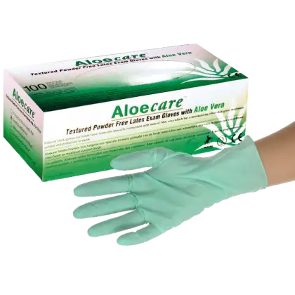 Gants d’examen latex non poudrés non stériles avec aloe vera (boite de 100)