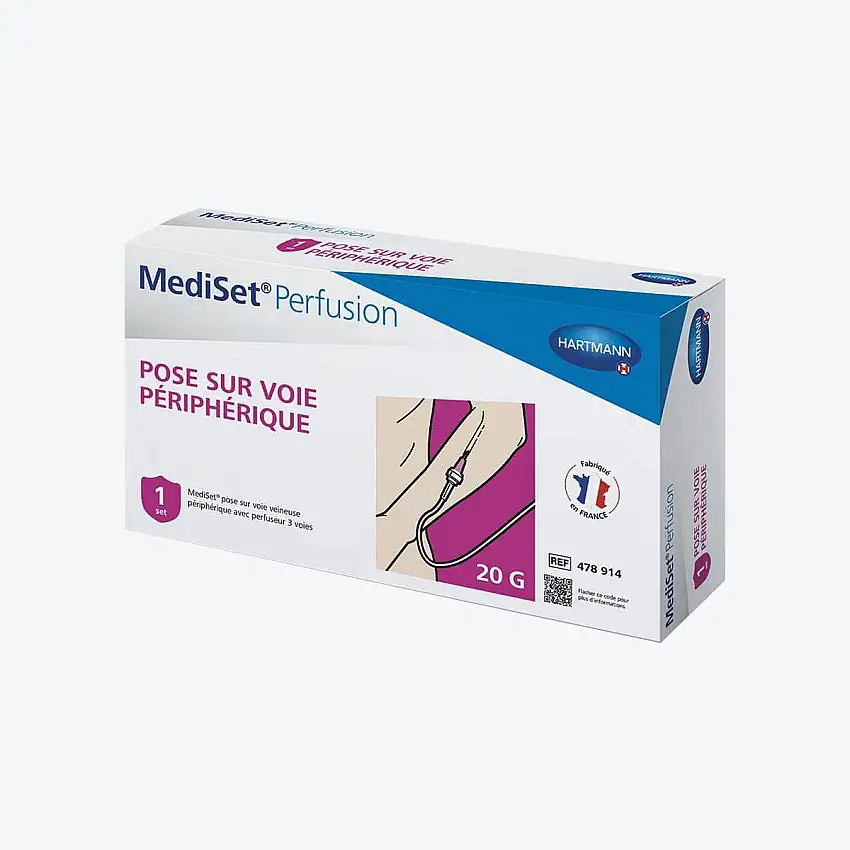 Mediset - Set de soins - Pose voie veineuse périphérique avec perfuseur 3 voies - Hartmann