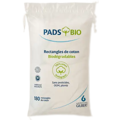 Pads de coton bio Laboratoires Gilbert (sachet de 180)
