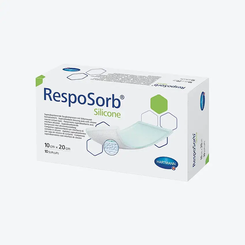Pansement hydrocellulaire - RespoSorb Silicone - 10 x 20 cm - Par 10 - Hartmann