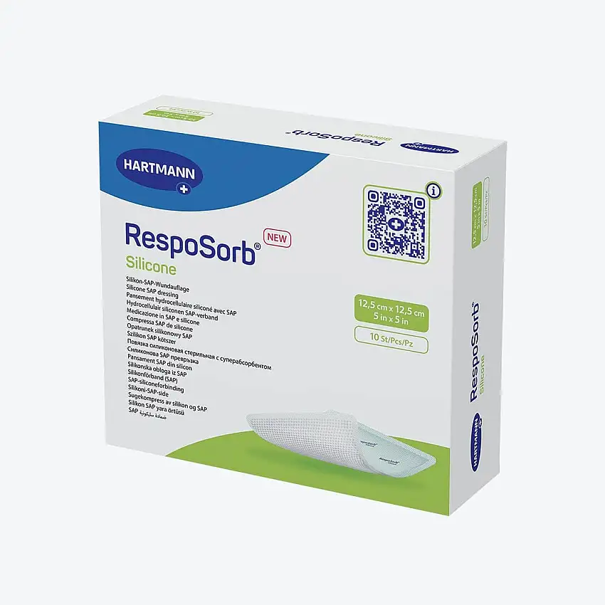 Pansement hydrocellulaire - RespoSorb Silicone - 12,5 x 12,5 cm - Par 10 - Hartmann