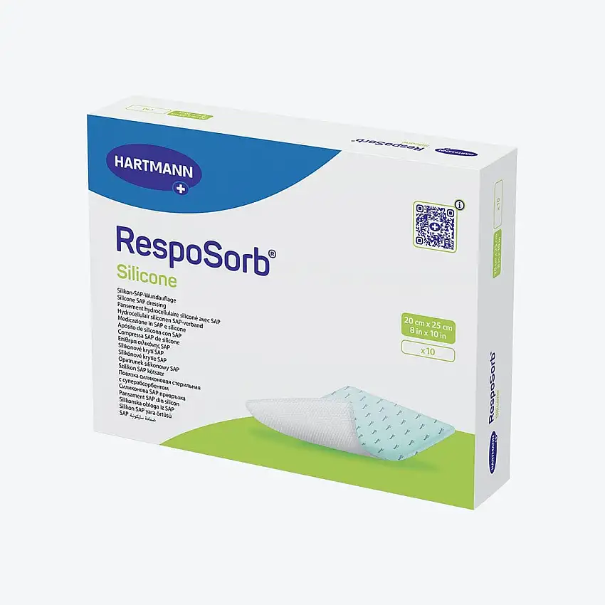 Pansement hydrocellulaire - RespoSorb Silicone - 20 x 25 cm - Par 10 - Hartmann