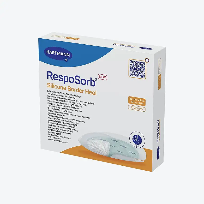 Pansement hydrocellulaire - RespoSorb Silicone Border - Talons 25 x 25 cm - Par 10 - Hartmann