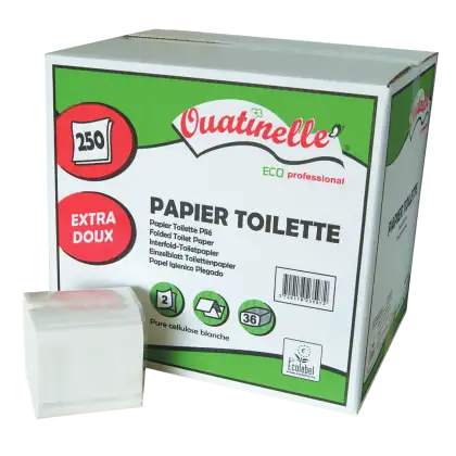 Papier toilette pliés Global Hygiène Ecolabel 11 x 17 cm (carton de 36)