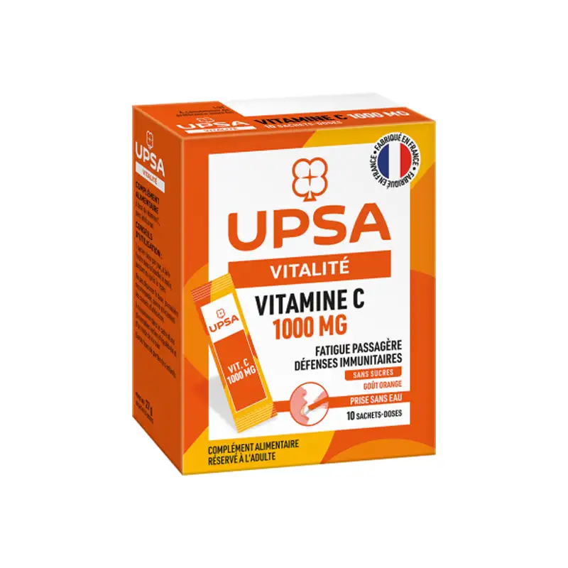 UPSA Vitalité Vitamine C 1000mg orange 10 sachets-doses